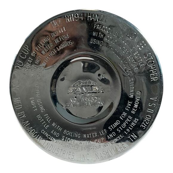 Vintage Stanley Aladdin Thermos USA Made A9450DH Green Metal 1/2 Gallon Cup 64oz - Picture 11 of 15